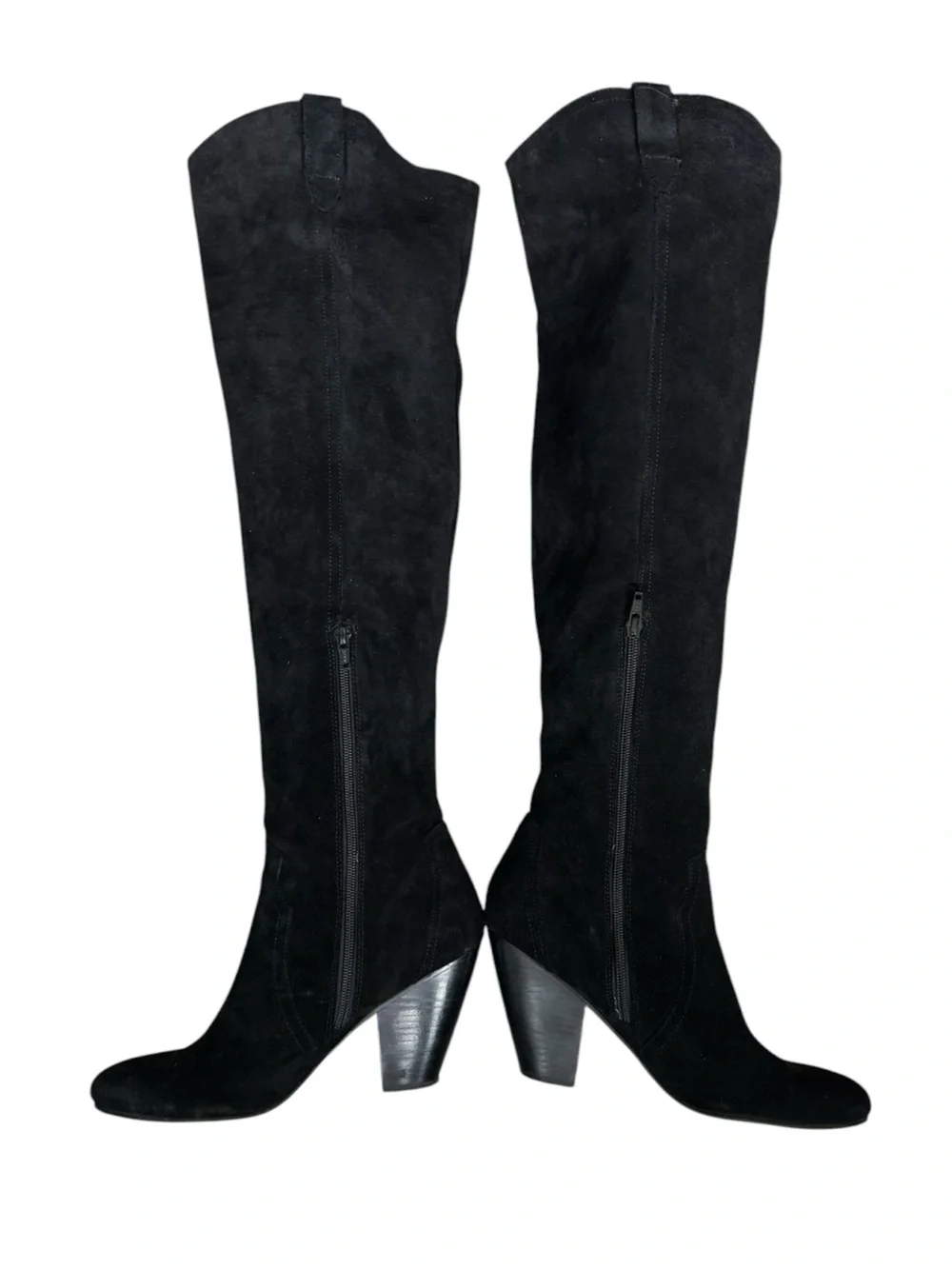 Corso Como Black Suede Over the Knee Boots Size 9 M Block Heel Tall